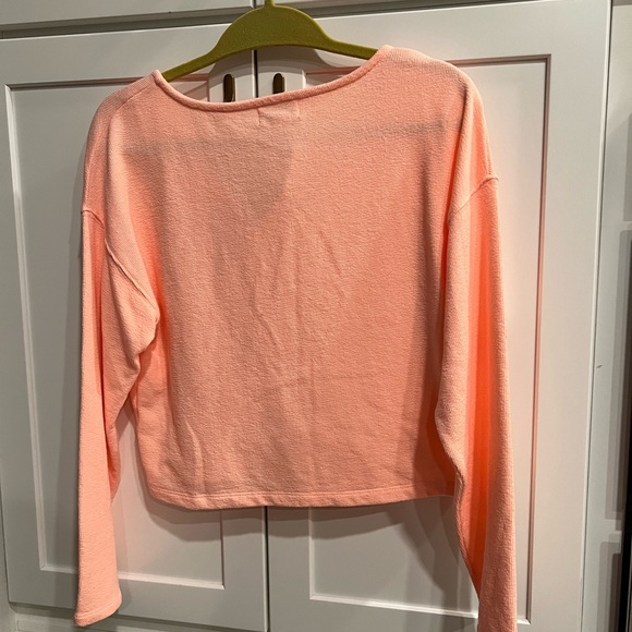 LOVE by GAP cropped size XS neon orange oversized henley - Picture 5 of 6